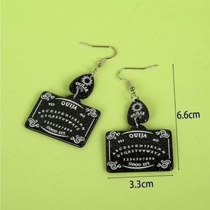 🛍️2/$20 💀Women’s Spooky Season Black Glitter Ouija Board, New